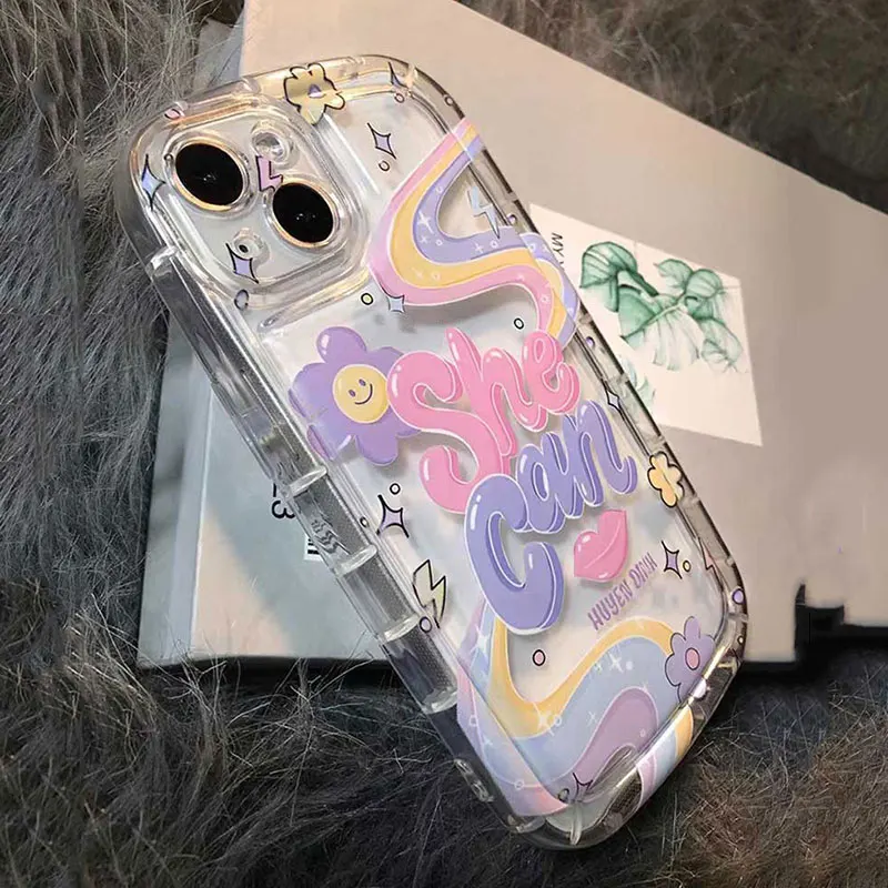 Funda bonita con flores de arcoíris para OPPO Reno 7 5 10 Pro 6 lite 8T 5Z 6Z 7Z 8Z 5G 4 Lite Find X5 X3 Pro, funda transparente para teléfono - imagen 5