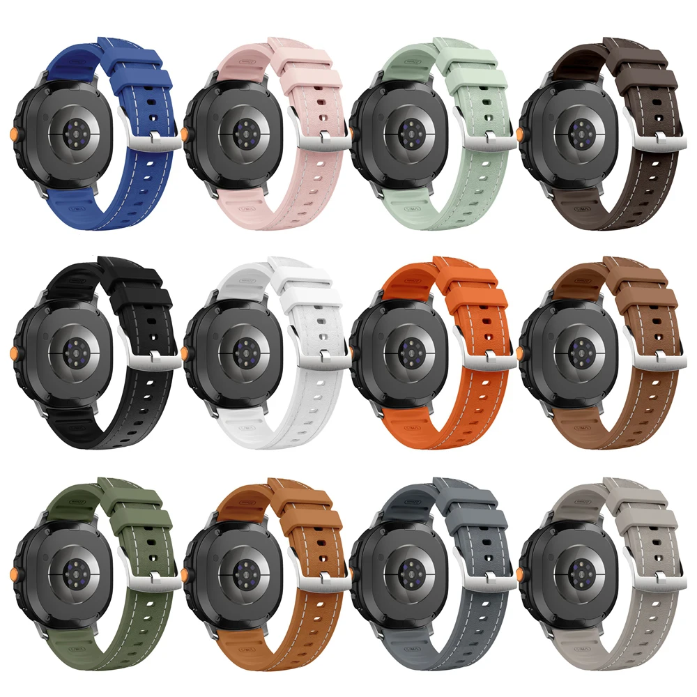 Correa híbrida de silicona + cuero para Samsung Galaxy Watch 8 Classic 46mm Correa deportiva para reloj 8 44mm 40mm pulsera correas de reloj - imagen 3