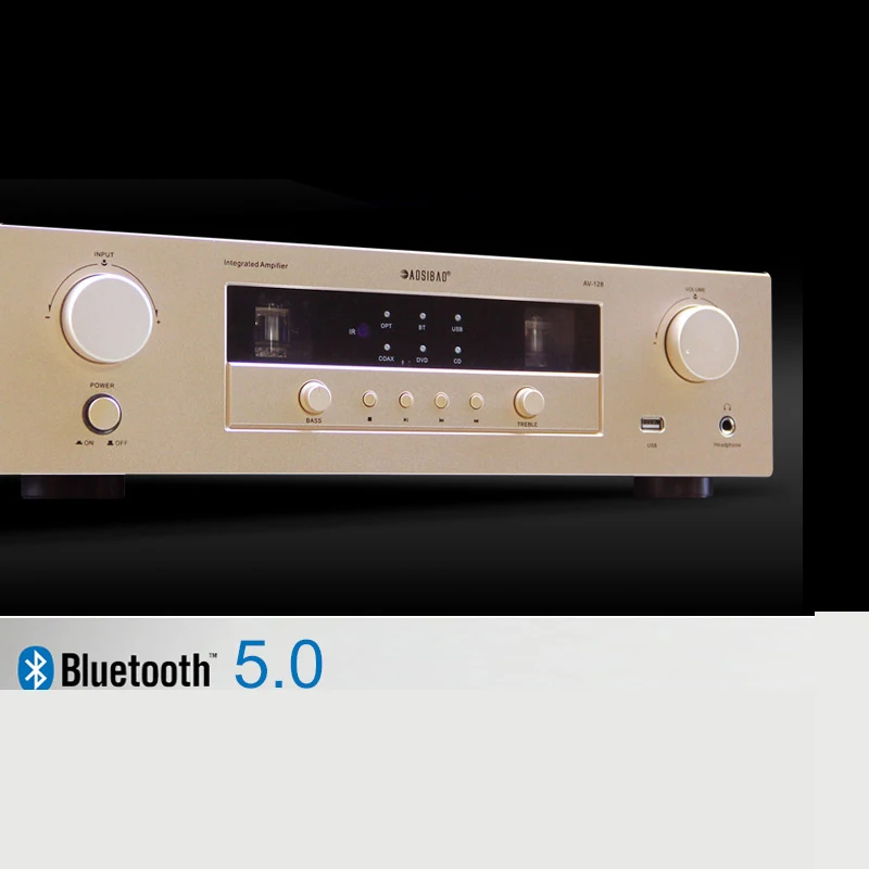 Amplificador de tubo HiFi de alta potencia, 200W + 200W, amplificador de altavoz de Audio preescenario para cine en casa con Bluetooth 5,0 y USB - imagen 5