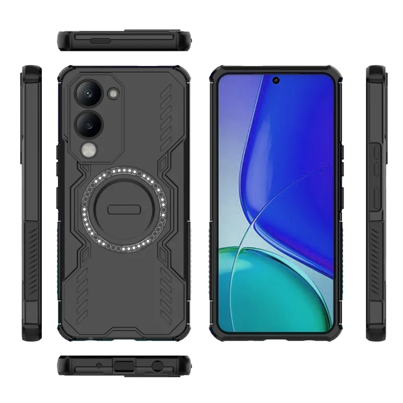 Para Vivo Y19 5G funda Vivo Y19 5G Capas lente protectora a prueba de golpes parachoques atracción magnética Adsorción Fundas Vivo Y19 5G - imagen 3