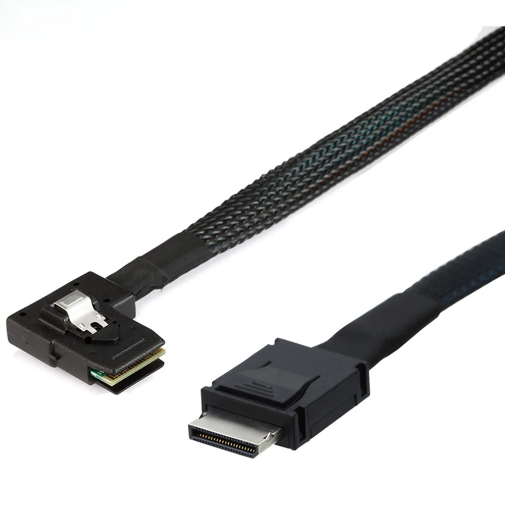 OCuLink PCIe MINI SAS SLIM SFF-8611 4i a 8087 Servidor de giro izquierdo Cable adaptador de alta velocidad Longitud opcional 0,5 M 1 M - imagen 5