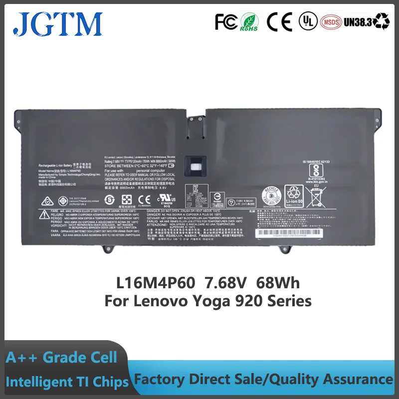 JGTM-Batería de repuesto para portátil L16M4P60, para Lenovo Yoga 920, 920-13IKB, 920-131KB, 920-13IKB-80Y7, 80Y8 81TF, Ideapad Flex Pro-13IKB - imagen 2