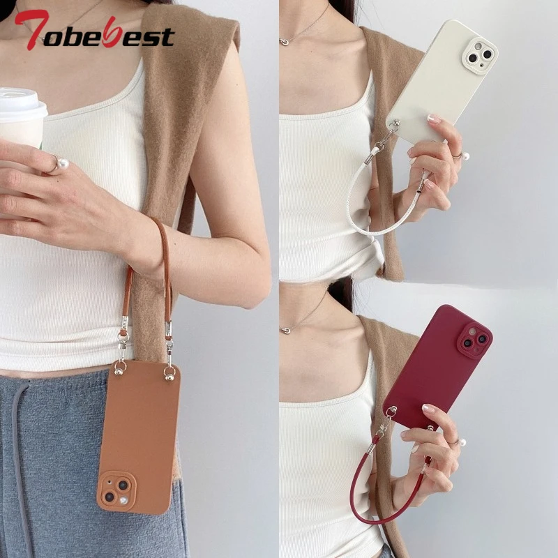 Funda con correa para muñeca y cordón de mano a la moda para Samsung Galaxy S25 Edge S24 S23 S22 S21 S20 FE S10 Note 20 Ultra 10 Plus - imagen 2