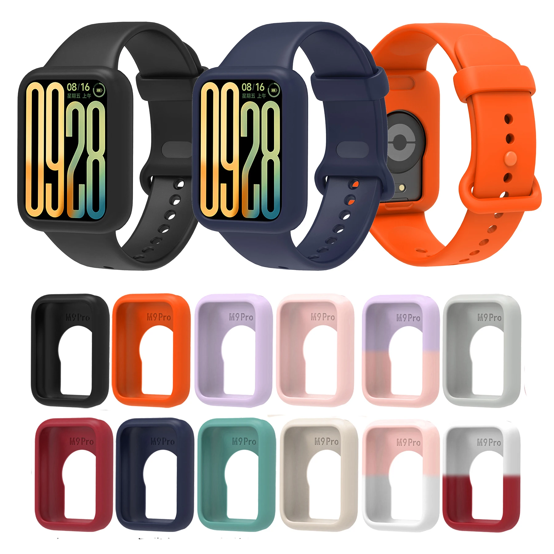 Correa de silicona para Xiaomi Mi Band 9 Pro, pulsera + funda protectora, accesorios