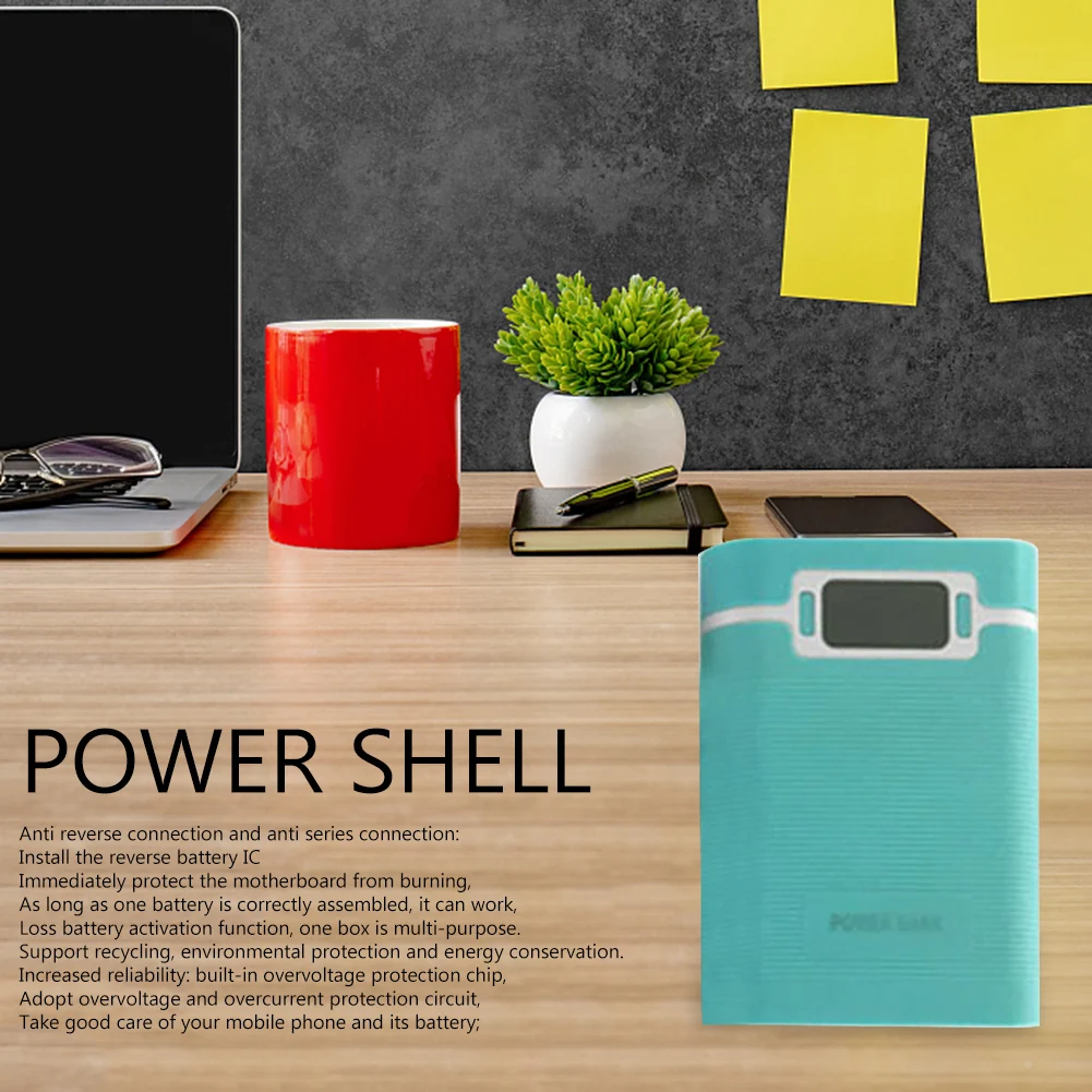 Caja de energía móvil DIY, pantalla Digital LCD, caja de almacenamiento de carga de batería, salida USB Dual con linterna LED para batería recargable - imagen 5