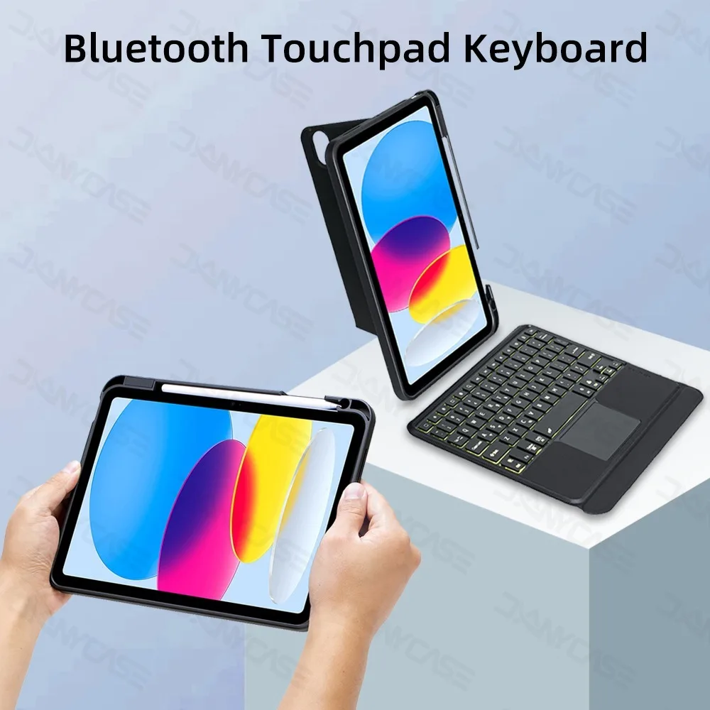 Funda con teclado retroiluminado inalámbrico magnético desmontable para ipad 10. a generación 11a A16 10,9 Air4 Air5 Pro 12,9 Pro 11 Air 11 13 M3 M4 - imagen 2