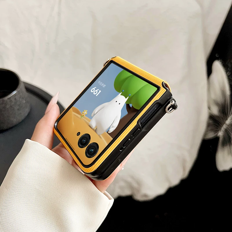 Para Motorola Razr 50 Ultra funda protectora trasera mate a rayas duras a la moda para Moto Razr 50 50Ultra carcasa de teléfono - imagen 5