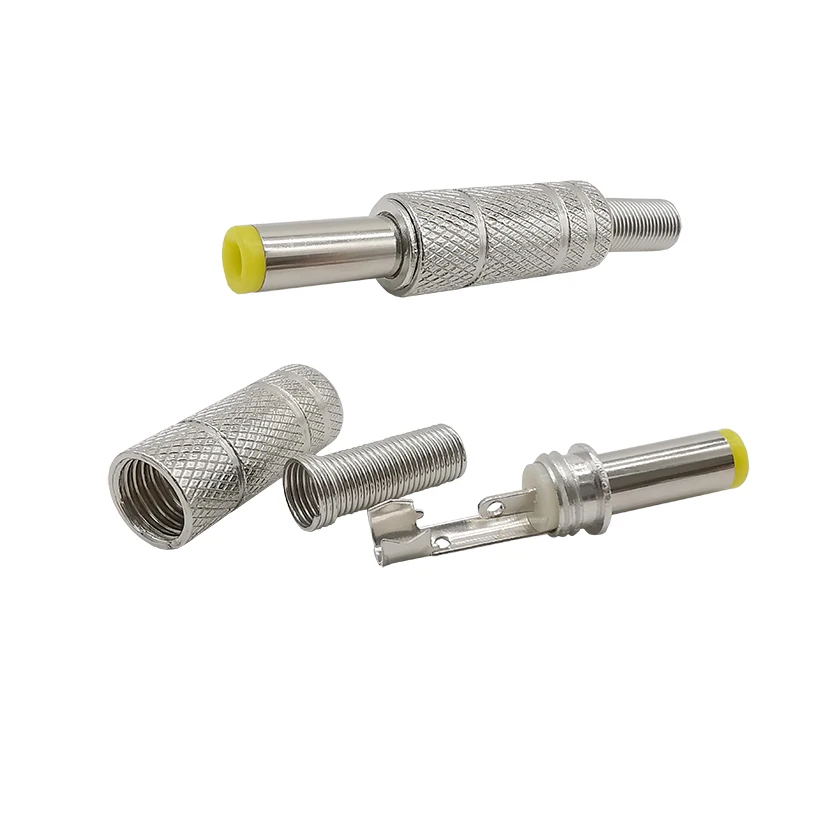 5/10 Uds 5,5x2,1mm/5,5mm * 2,5mm DC enchufe macho adaptador conector de Metal enchufe con cabeza amarilla - imagen 5
