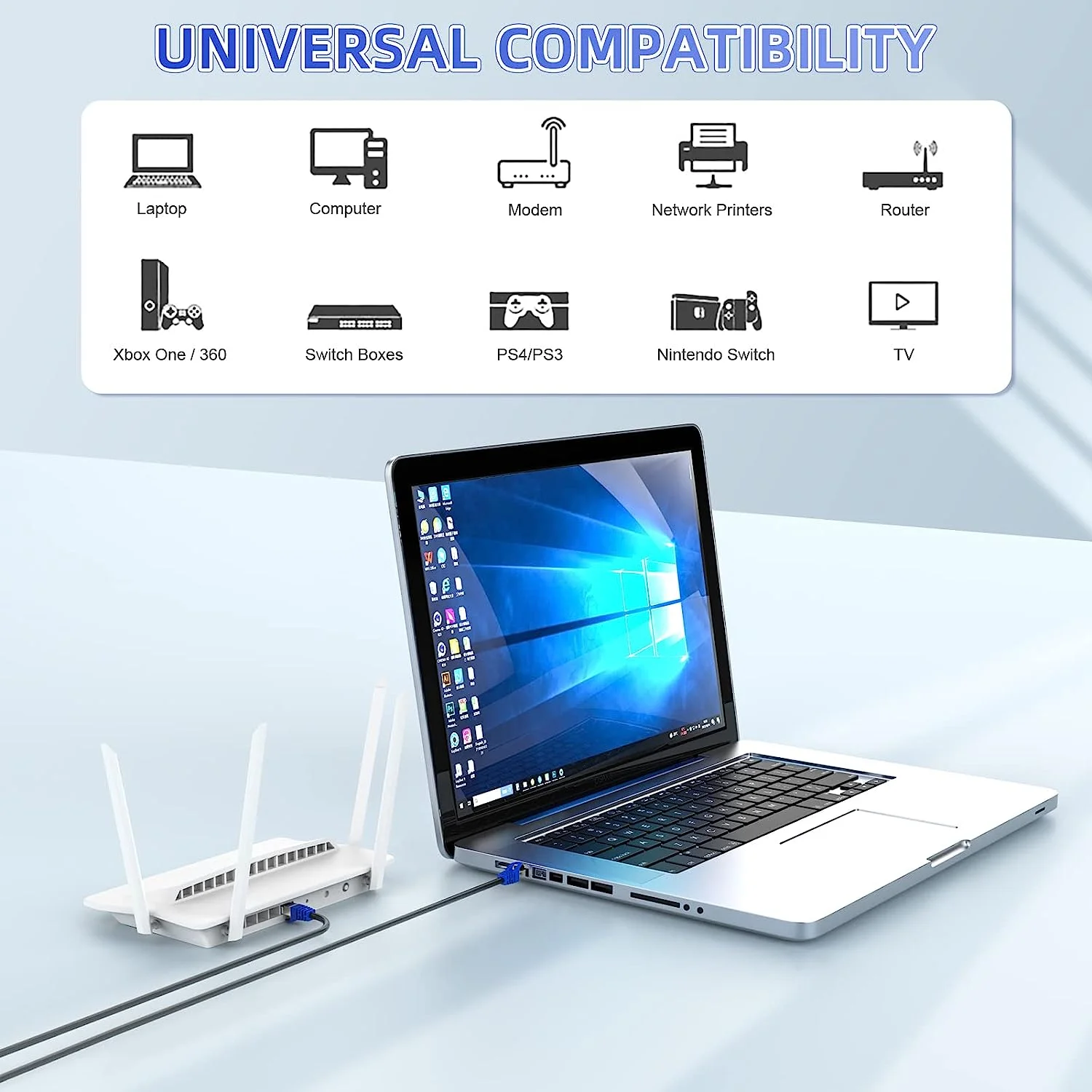 150 Uds 1m Cable Ethernet Cat 8 40Gbps 2000MHz SSTP RJ45 Cable de conexión de red de Internet de alta velocidad Cable Ethernet Cat8 - imagen 5