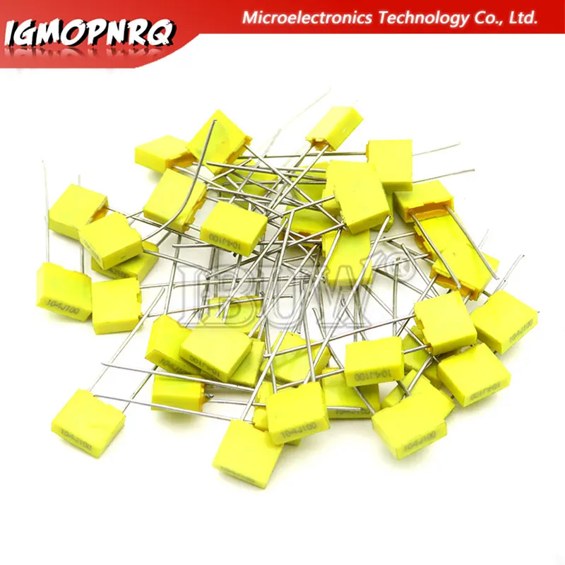 20 piezas película plástica de seguridad de polipropileno 100V 1nF ~ 470nF 100nf 220nf 10nf 47nf 22nf 1nf 0,47 uf 0,1 uf condensador de corrección IBUW