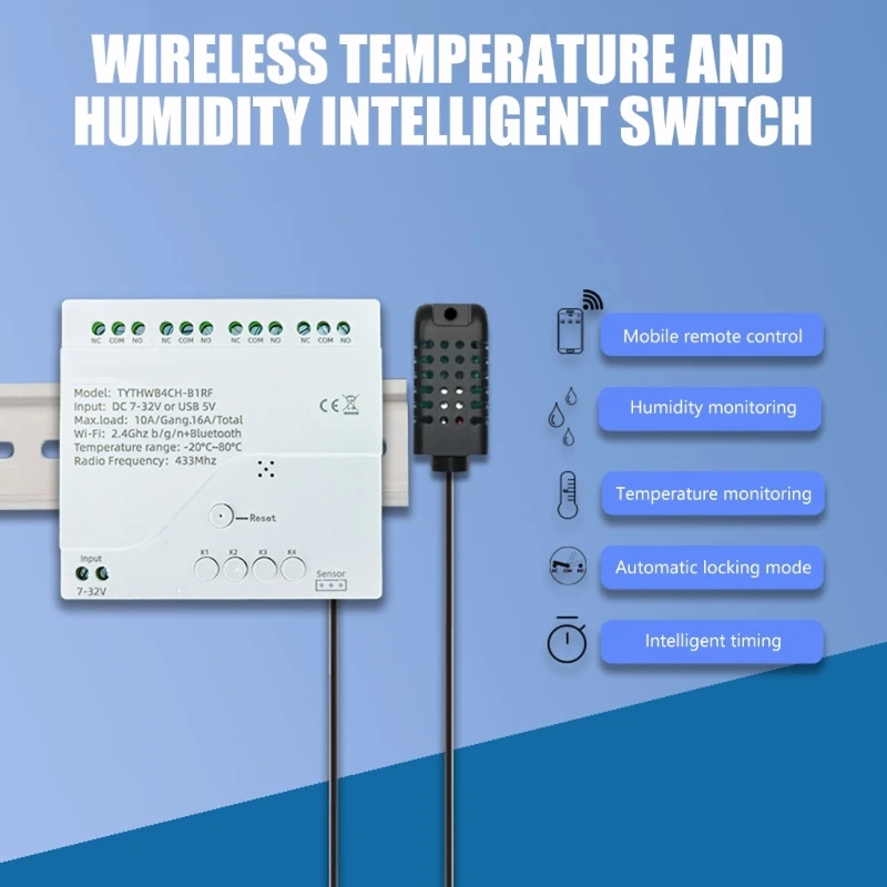 Cambio temperatura del hogar Control remoto Termostato Monitoreo energía 433MHz K1KF