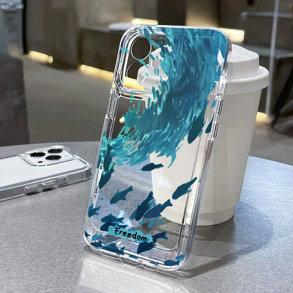 Funda de teléfono ballena para iPhone 16 Pro, funda para iPhone 14 13 11 12 15 Pro Max 7 8 Plus XR XS X SE 2020, funda transparente suave con animales del océano - imagen 4