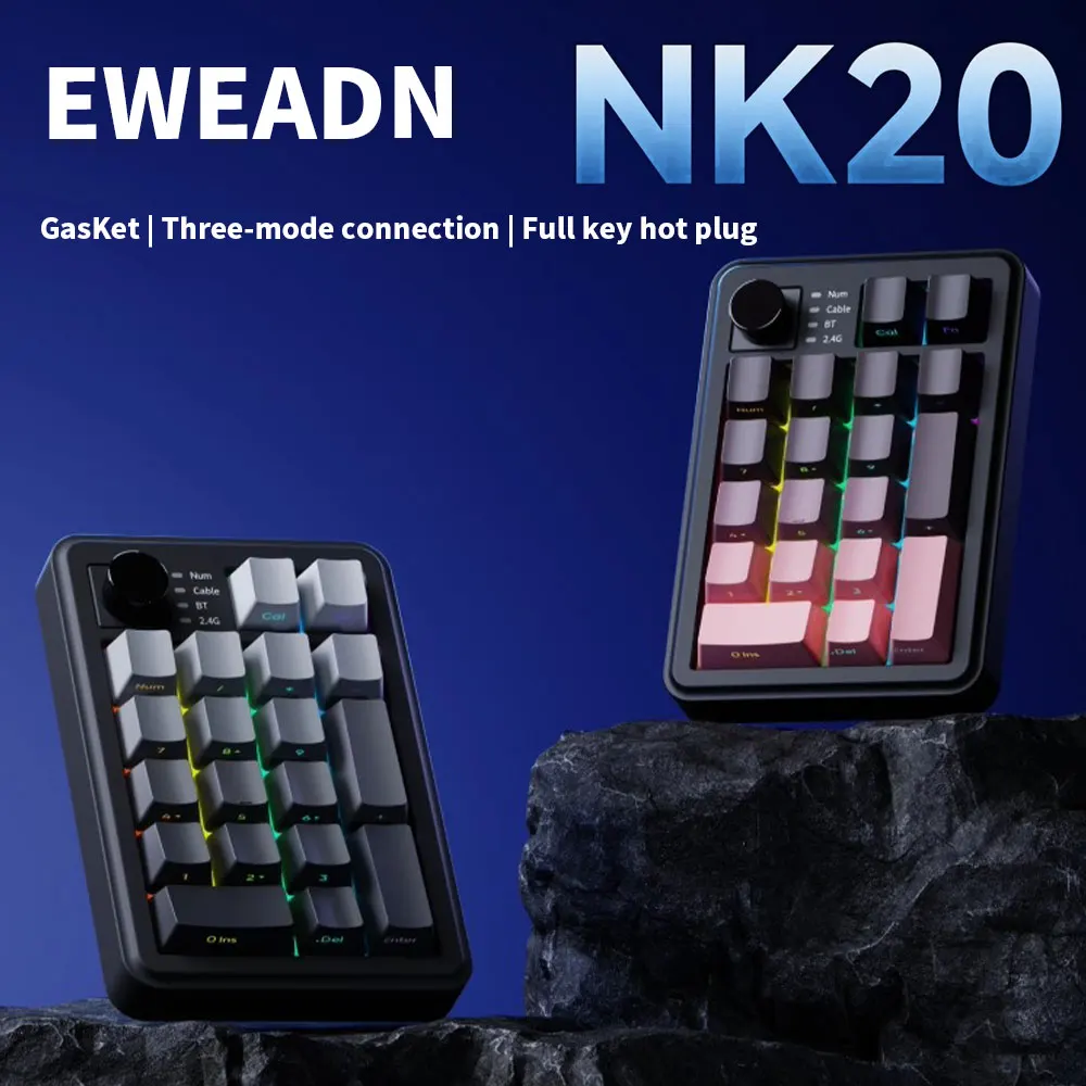EWEADN NK20PAD teclado numérico inalámbrico Bluetooth ordenador de escritorio de oficina portátil teclado General caracteres de grabado lateral - imagen 2