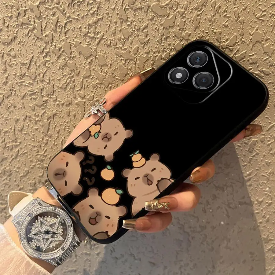 Funda de teléfono suave negra de capibara de dibujos animados para Honor X9a 200 400 Lite X8 X6 X5b 8X Magic5Lite 70 X7 90 - imagen 2