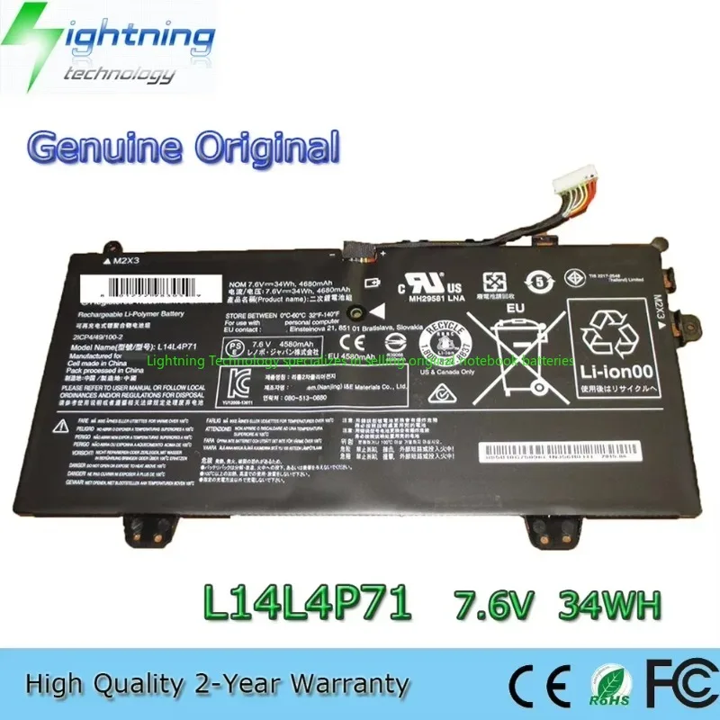 L14L4P71 L14L4P72 L14M4P71 7,6 V 34Wh batería Original para portátil Lenovo Yoga Convertible 11-5Y10 700-11ISK 3 11 - imagen 2