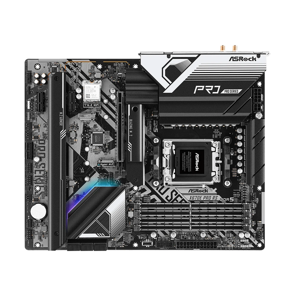 Placa base ASRock X670E Pro RS AMD X670 compatible con 7900 7800X3D 7700 7600X 7500F CPU DDR5 7800MHz M.2 NVME PCIe 5,0 AM5 - imagen 5