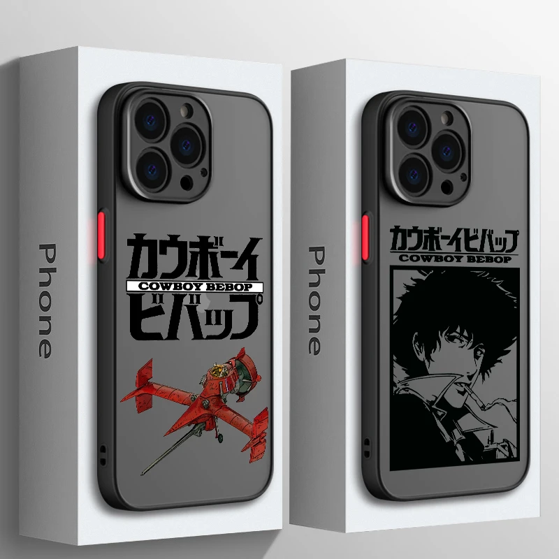 Funda de teléfono de Anime Cowboy Bebop para Apple iPhone 15 14 13 12 11 XS Mini Pro Max 8 XR X mate translúcido esmerilado - imagen 2
