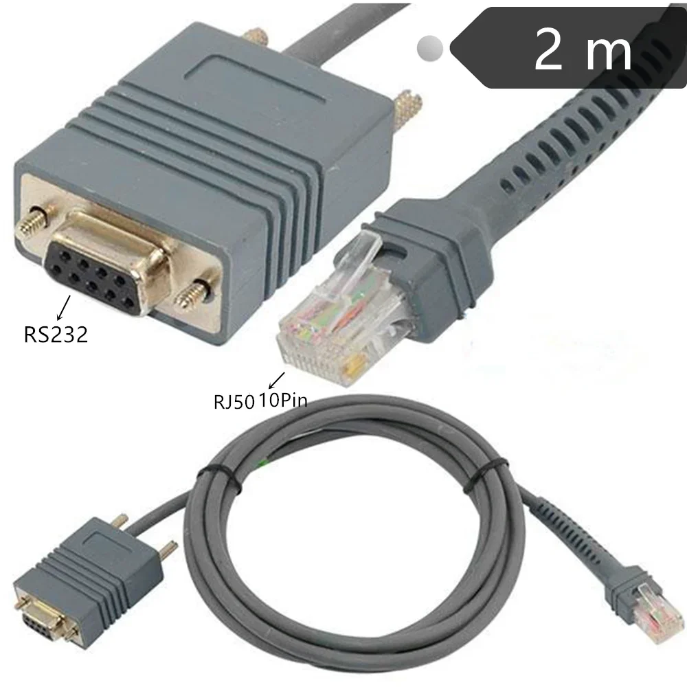 Cable serie LS2208 RS232 para escáner de código de barras símbolo LS2208 LS1203 LS2208 LS 4208 LS4278 LS7708 LS9208 Cable RJ45 a DB9