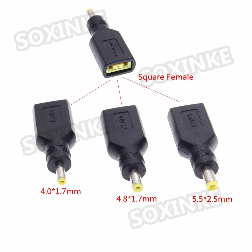 Laptop-Netzteil-Anschluss, DC-Vierkantstecker, Buchse auf 5,5/7,4 x 5,0/ 4,5 mm x 3,0 mm Stecker, Konverter für HP Dell Lenovo Notebook - imagen 3