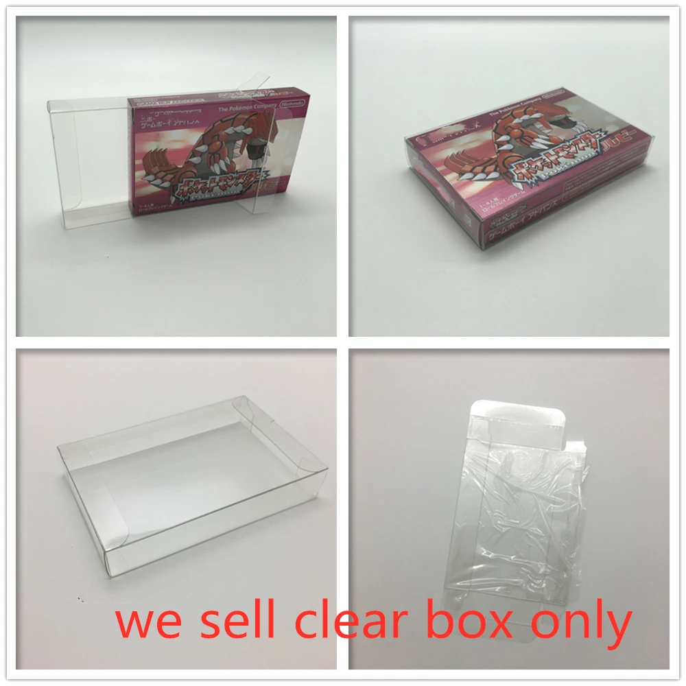 Protector de caja PET para la empresa Pokémon, cajas de colección transparentes para GBA, JPN, estuche de exposición transparente, 10 Uds.