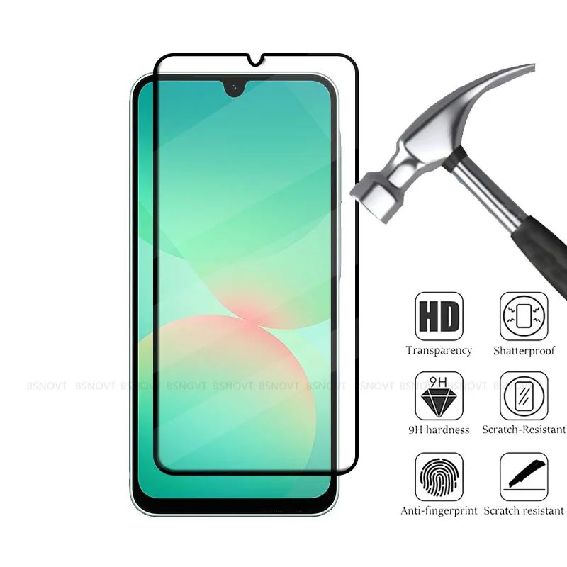 6 en 1 para Samsung A26 vidrio Samsung Galaxy A26 vidrio templado cubierta completa pegamento HD 9H Protector de pantalla Samsung A 26 A26 Len Glass - imagen 2