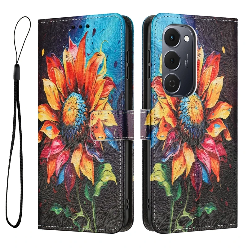 Para Tecno Spark 40 Pro Plus Funda protectora tipo billetera Funda de teléfono para Tecno Spark 40 Pro + 40C 40Pro Plus Funda con patrón pintado - imagen 5