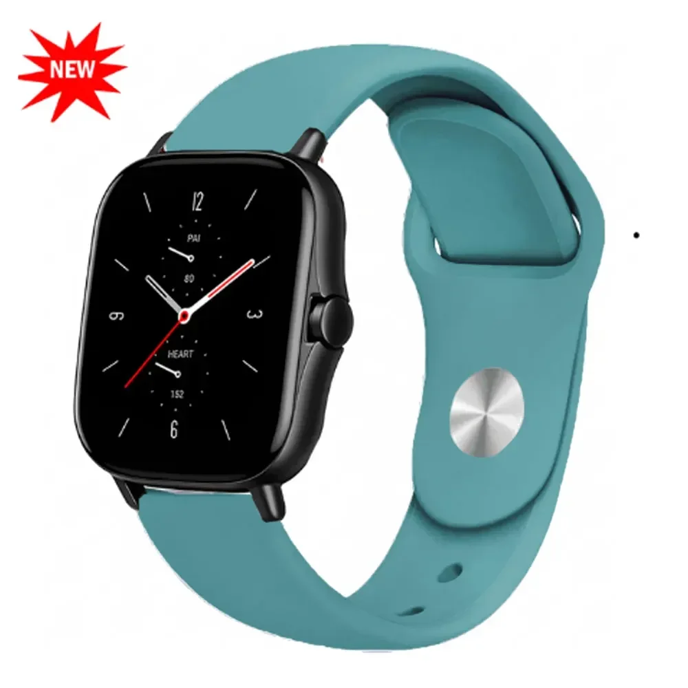 Correa de silicona para Amazfit GTS 4/3/2/2e/GTS2 Mini/GTR 42mm/47mm/GTR 3/3 Pro/2/2e/4 Sport 22-20mm pulsera de reloj Amazfit bip - imagen 2