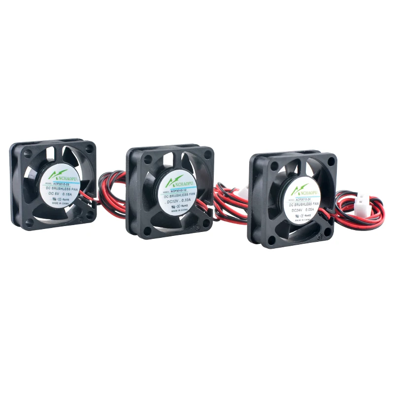 ACP3010 Ventilador de flujo micro axial de 30 mm 3 cm 30x30x10 mm Ventilador de enfriamiento para enrutadores de impresora DC5V/12V/24V Ventilador de 2 pines - imagen 2