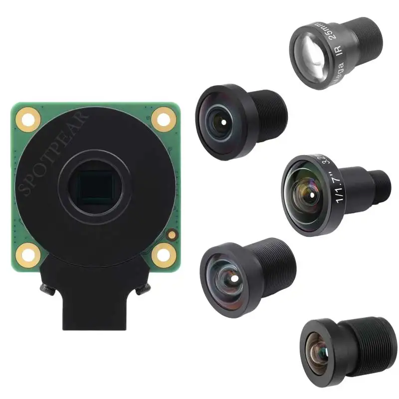Raspberry Pi-cámara HQ M12 para lente de 12MP, 8mm/3,2mm/113 2,7mm/14MP 2,72mm/5MP 25mm/16MP 105 3,56mm - imagen 4