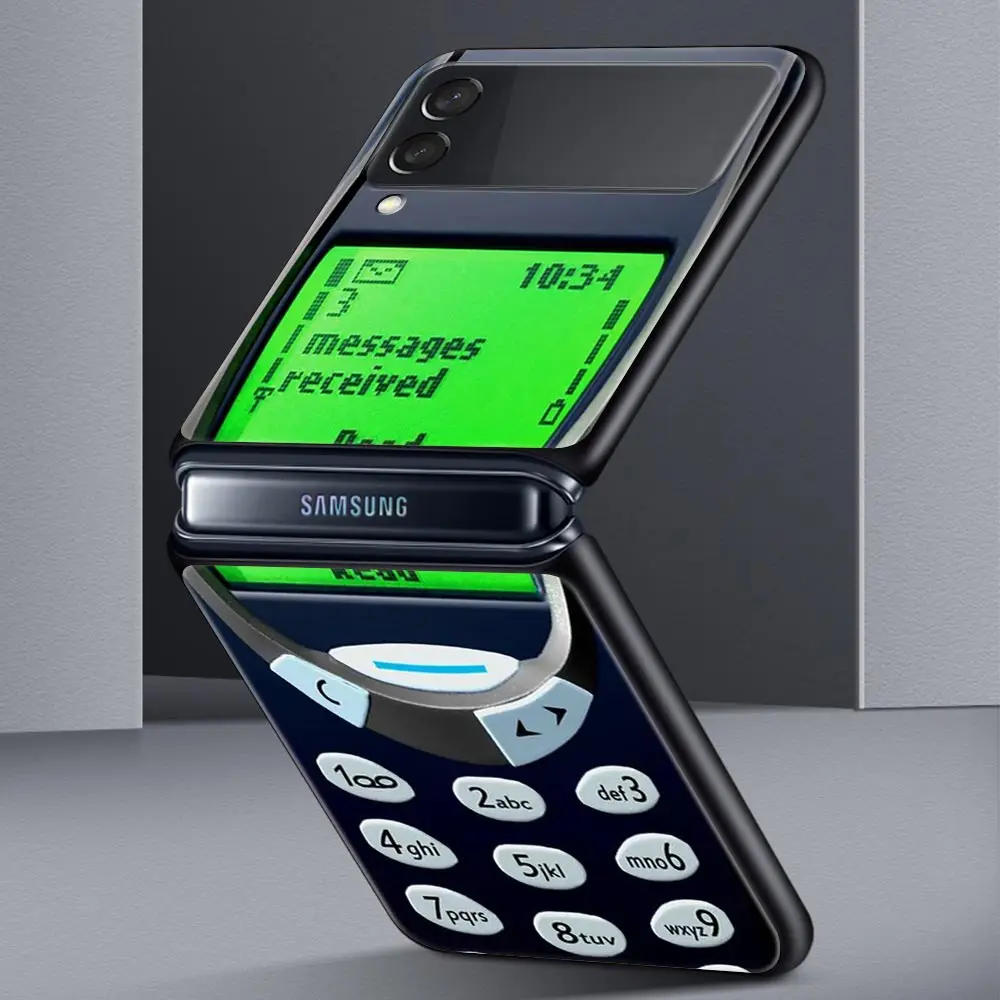 Funda de teléfono de estilo Retro con cinta de Cassette Vintage para Samsung Galaxy Z Flip 4, 5, 3, carcasa de PC dura negra plegable para Samsung Z Flip5 - imagen 3