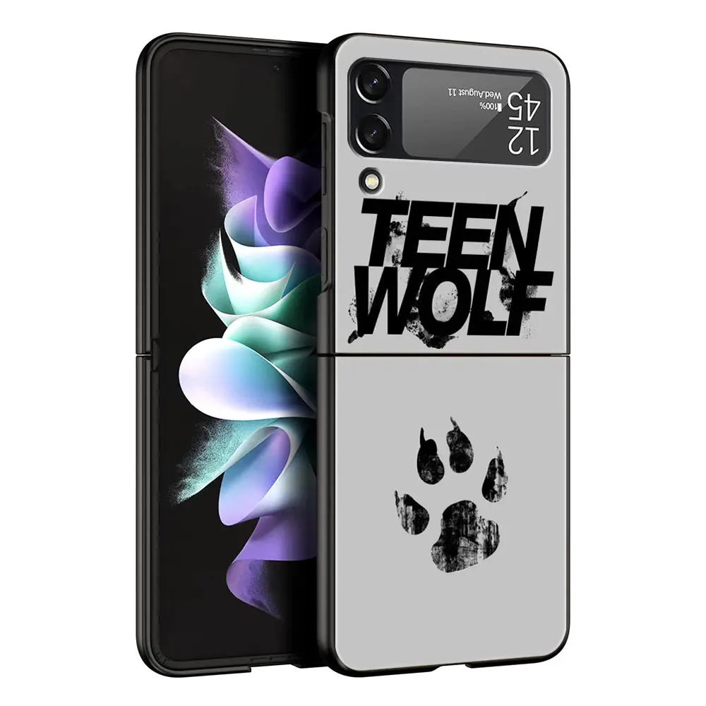 Funda de teléfono The Wolf para Samsung Galaxy Z Flip3 Flip4 Flip5 PC, carcasa parachoques para Z Flip 3 4 5, cubierta trasera plegable dura negra - imagen 2