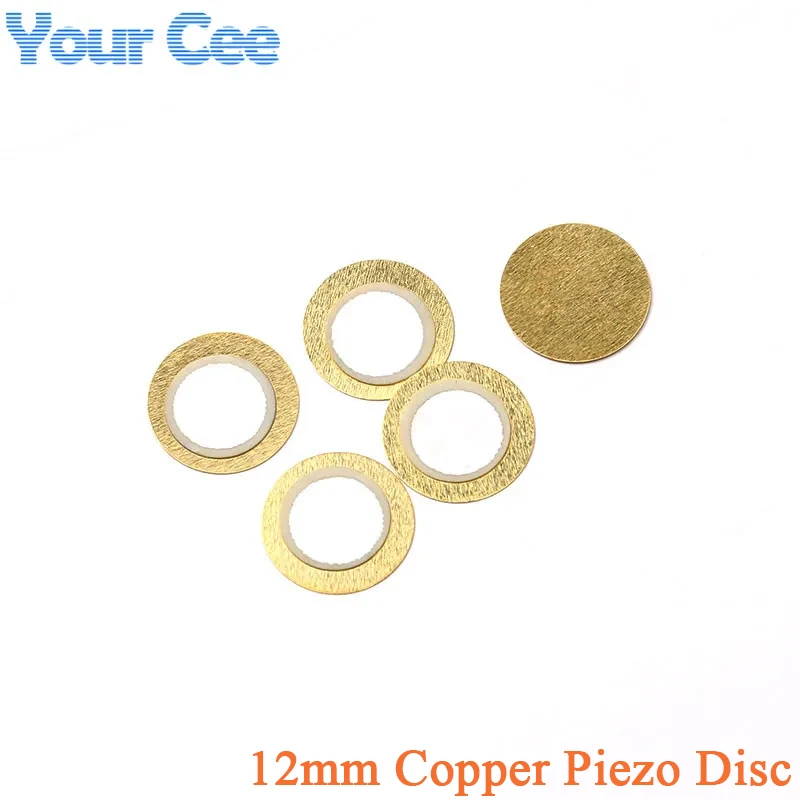 50 uds/10 Uds. Disco piezoeléctrico de cobre de 12mm de espesor de 0,33mm para altavoz con Sensor de presión zumbador DIY electrónico - imagen 2