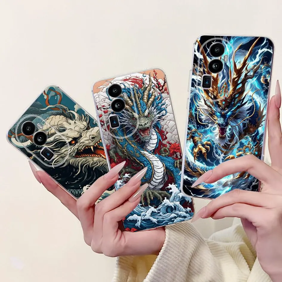 Para OPPO Reno 10 Pro Plus funda CPH2521 dragón de lujo Cool funda de silicona suave de dibujos animados para OPPO Reno 10 Reno10 Pro 5G carcasa de teléfono
