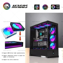 Ventilador para PC de 120 mm ARGB 5 V compatible con Aura Sync