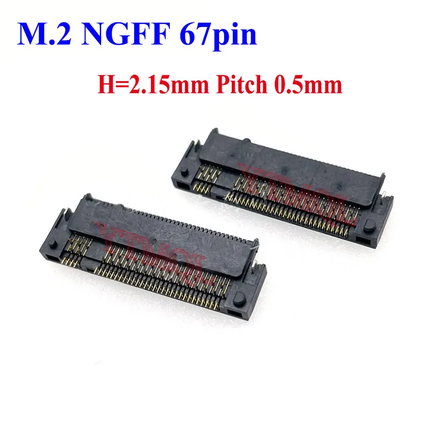 2-10 piezas M.2 NGFF 67pin H = 2,15mm Pitch 0,5mm m-key interfaz socket SSD socket