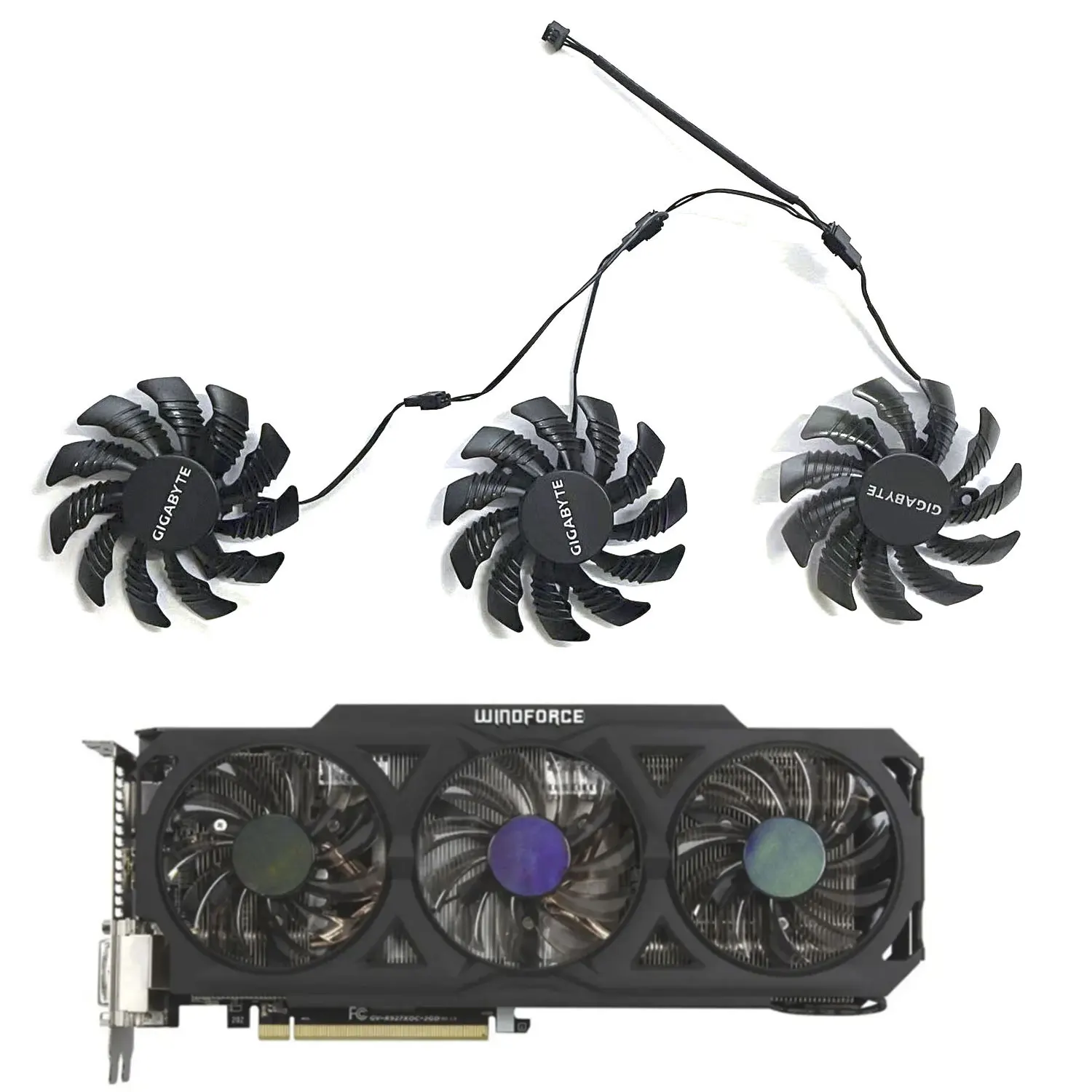3 ventiladores de 75MM, 3 pines, PLD08010S12H, adecuado para Gigabyte, AMD Radeon R9, 270X, 280X, 290X, WINDFORCE 3X, nuevo