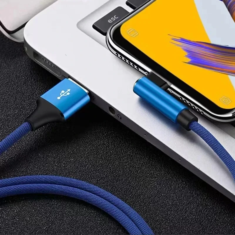 Cable de carga rápida tipo C 5A, Cable de codo de 90 grados, Cable USB C para juegos, Samsung, Xiaomi, Redmi, Honor, cargador de teléfono, Cable Usb - imagen 2