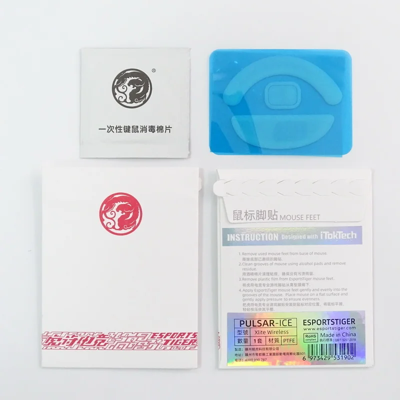 1 paquete Original Esptiger ICE versión patines de ratón pies para PULSAR Xlite X2 X2 MINI ratones inalámbricos deslizan PTFE Arc - imagen 4