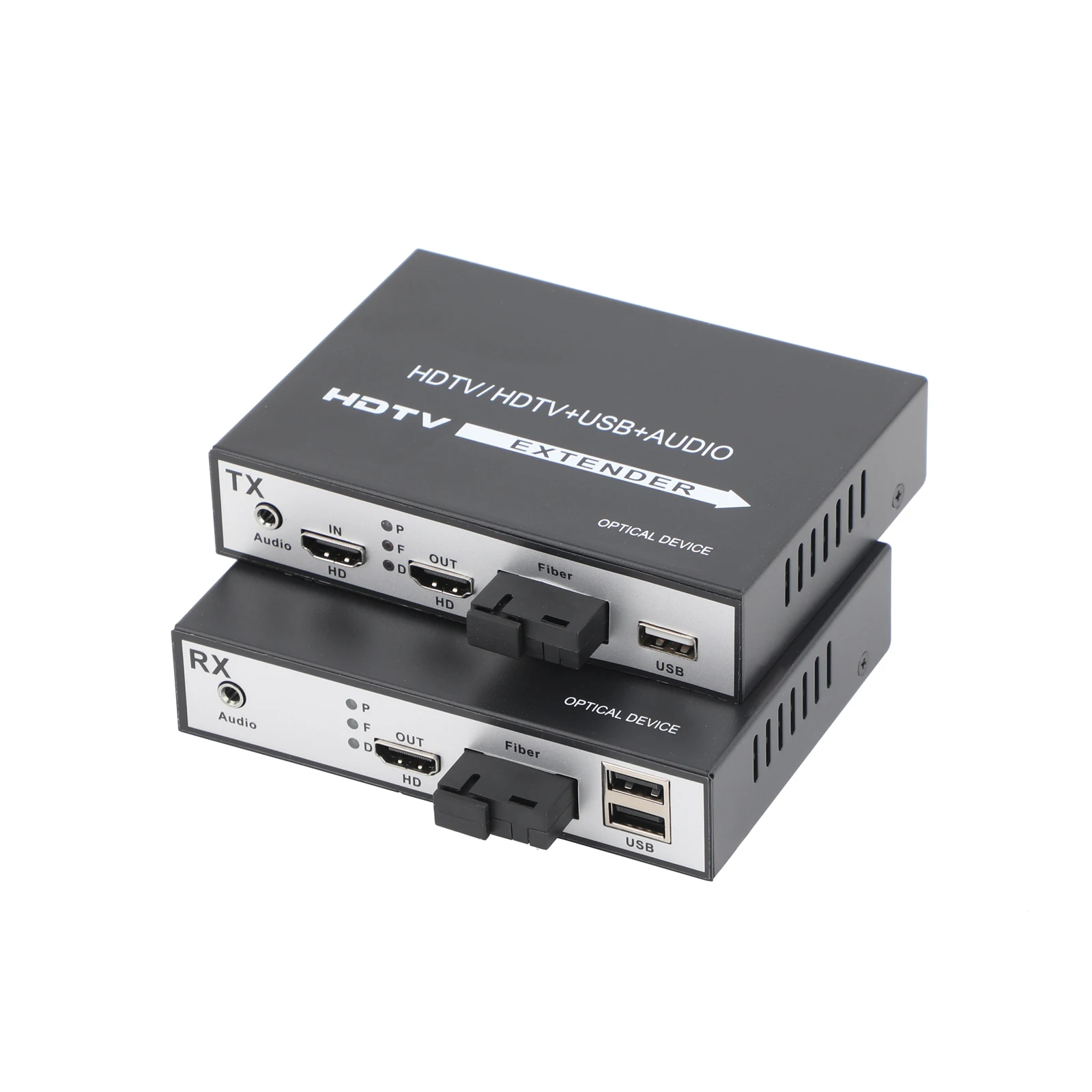 Convertidor de medios transceptor óptico de 1080P, convertidor de Audio/vídeo, compatible con salida de bucle + Audio + USB con enchufe de alimentación de EE. UU./UE - imagen 3