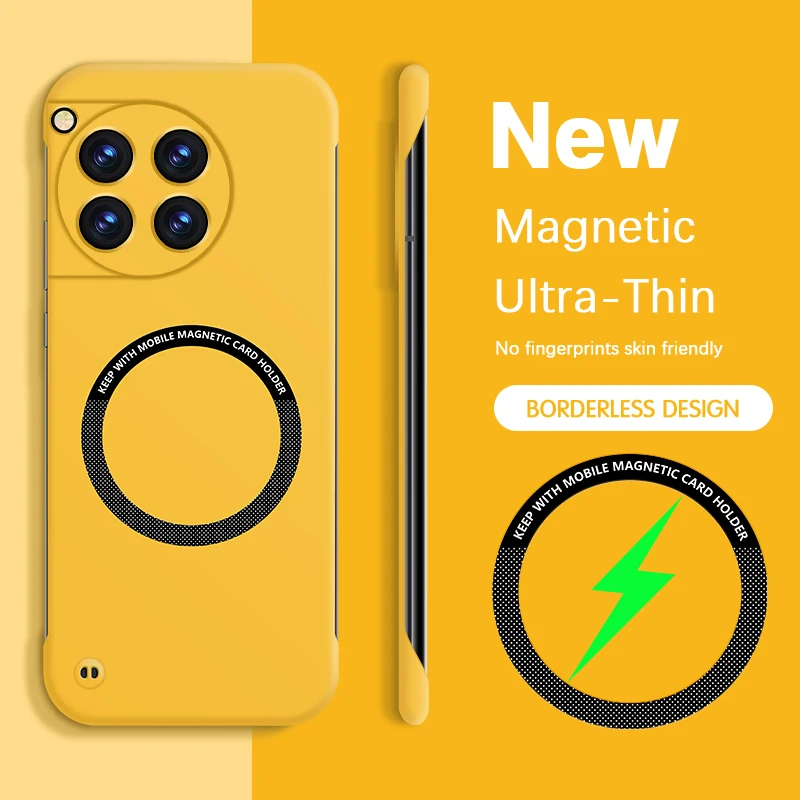 Funda de teléfono con soporte magnético para coche sin marco para OnePlus 12 12R 5G, funda trasera de protección para cámara de PC dura de lujo Original de alta calidad - imagen 2