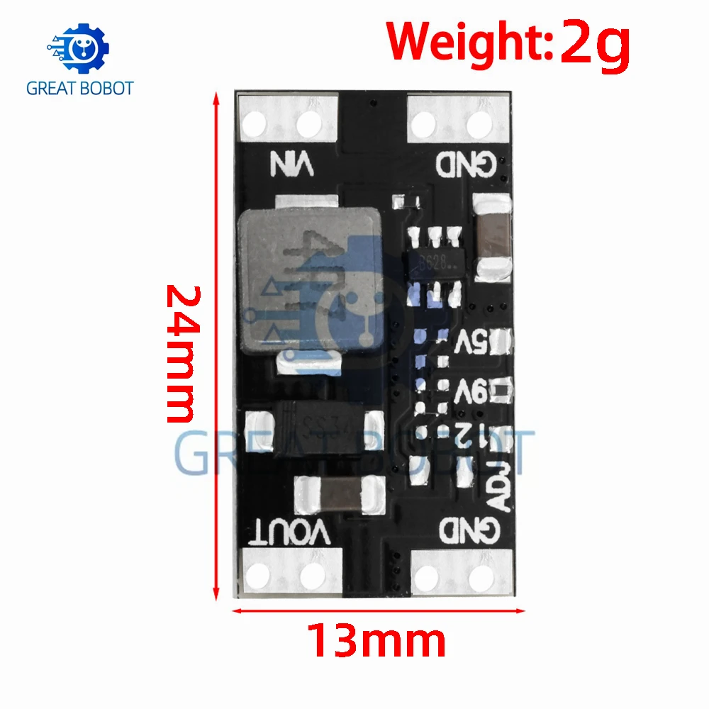 Mini placa de refuerzo 2A XL3608, módulo de alimentación elevadora conmutada DC-DC con tensiones de salida de 5V, 9V, 12V - imagen 4