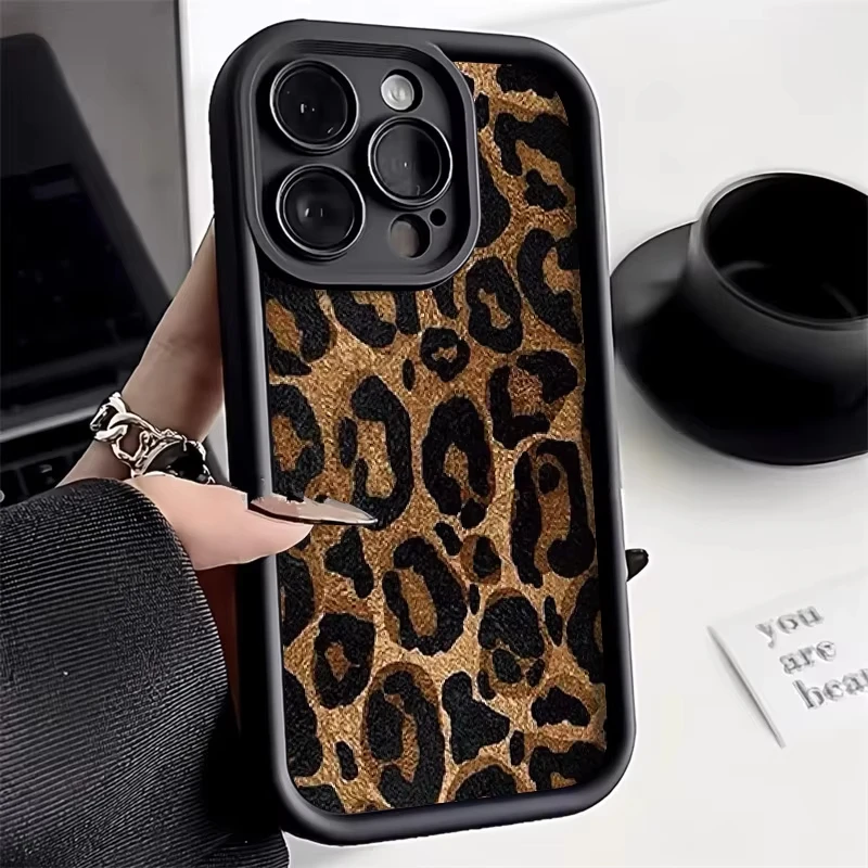 Funda de teléfono con estampado de leopardo para iPhone, carcasa suave de silicona mate para iPhone 14 Pro, 11, 13, 12, 16, 15 Pro Max, XR, XS, X, 7, 8 Plus, SE - imagen 5