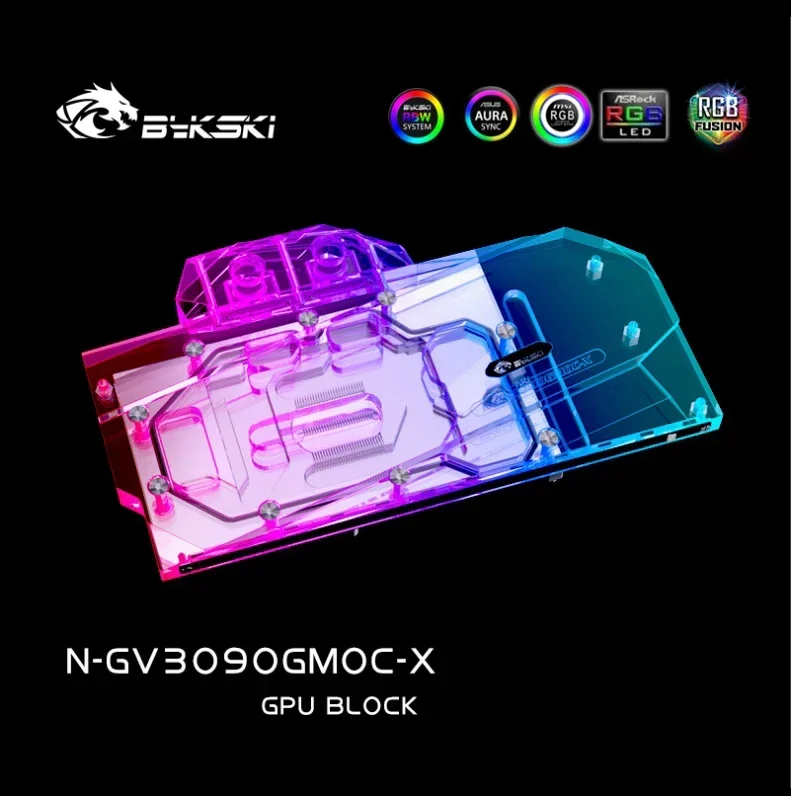 Bykski N-GV3090GMOC-X bloque de agua para uso para GIGABYTE RTX 3080 GAMING OC 3X 10G/3090/3080ti tarjeta GPU/bloque de radiador de cobre/A-RGB