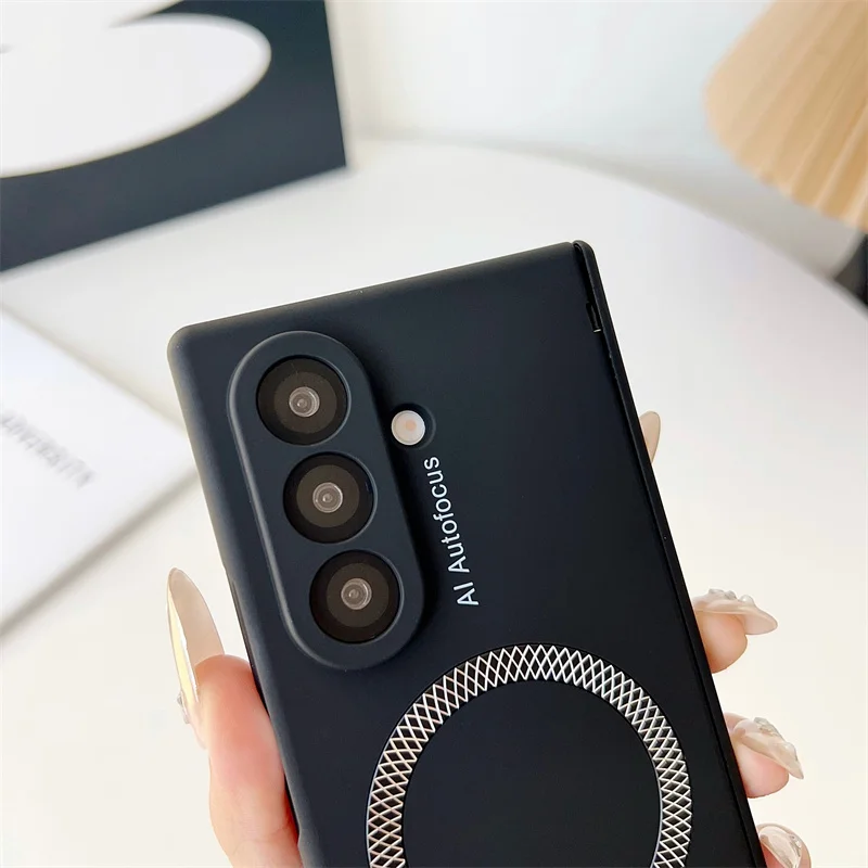 Con pantalla protectora película bisagra proteger funda de teléfono para Samsung Galaxy Z Fold 7 6 5 5G magnético MagSafe cubierta de PC de carga inalámbrica - imagen 5