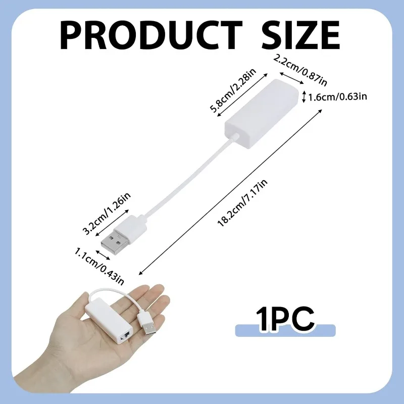 Adaptador de red de tarjeta de red sin controlador USB a RJ45 100M, Compatible con ordenadores, teléfonos y cajas de TV, adaptador USB 2.0 - imagen 3