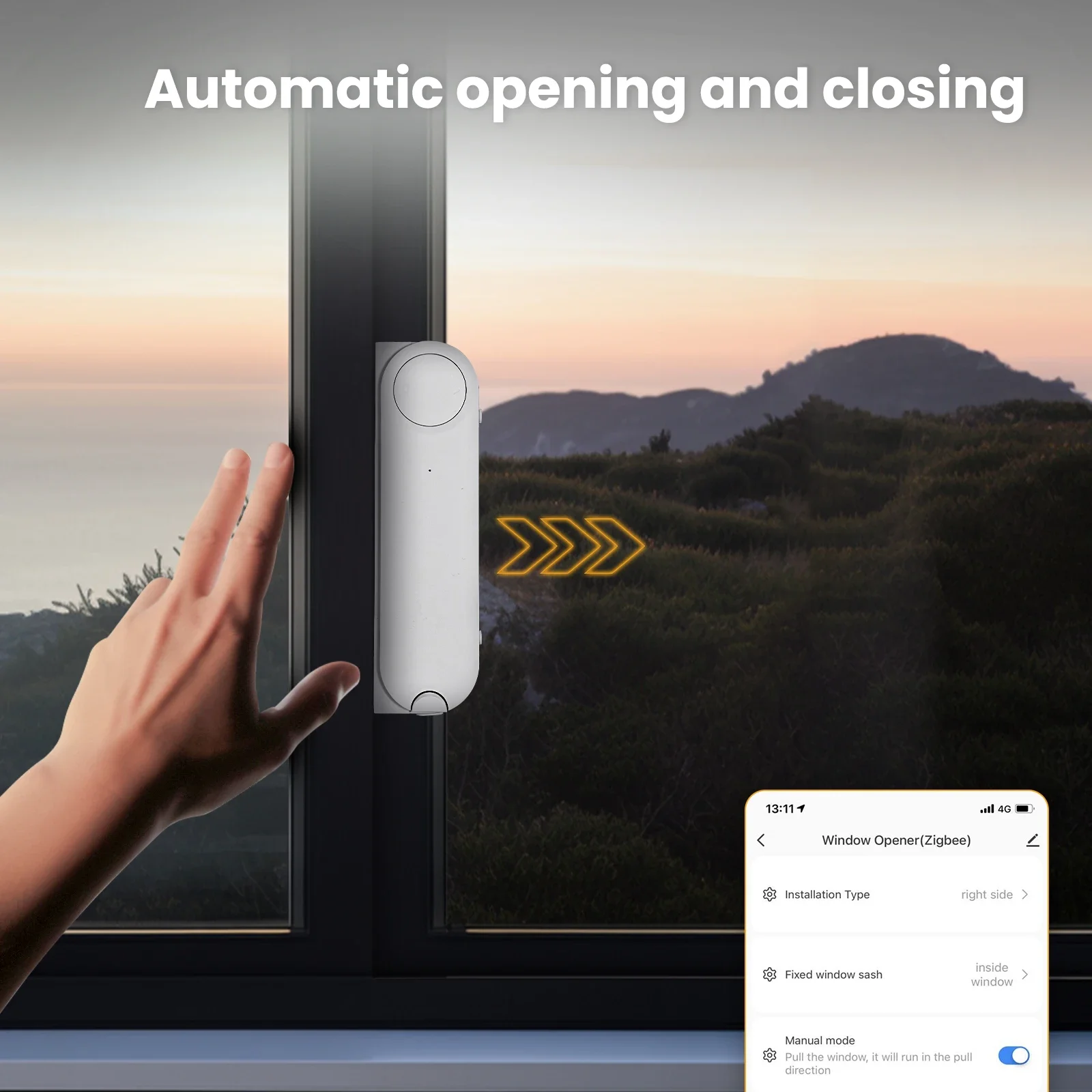 MOES-pulsador de ventana deslizante inteligente Tuya ZigBee, abridor automático, cierre de carga Solar, aplicación de Control remoto, compatible con Alexa y Google Home - imagen 5