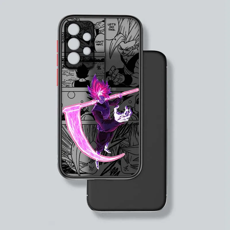 D-Dragon Ball Anime Goku funda divertida para Samsung Galaxy A71 A55 A54 A51 A16 A06 A04e 5G funda de teléfono translúcida esmerilada - imagen 3