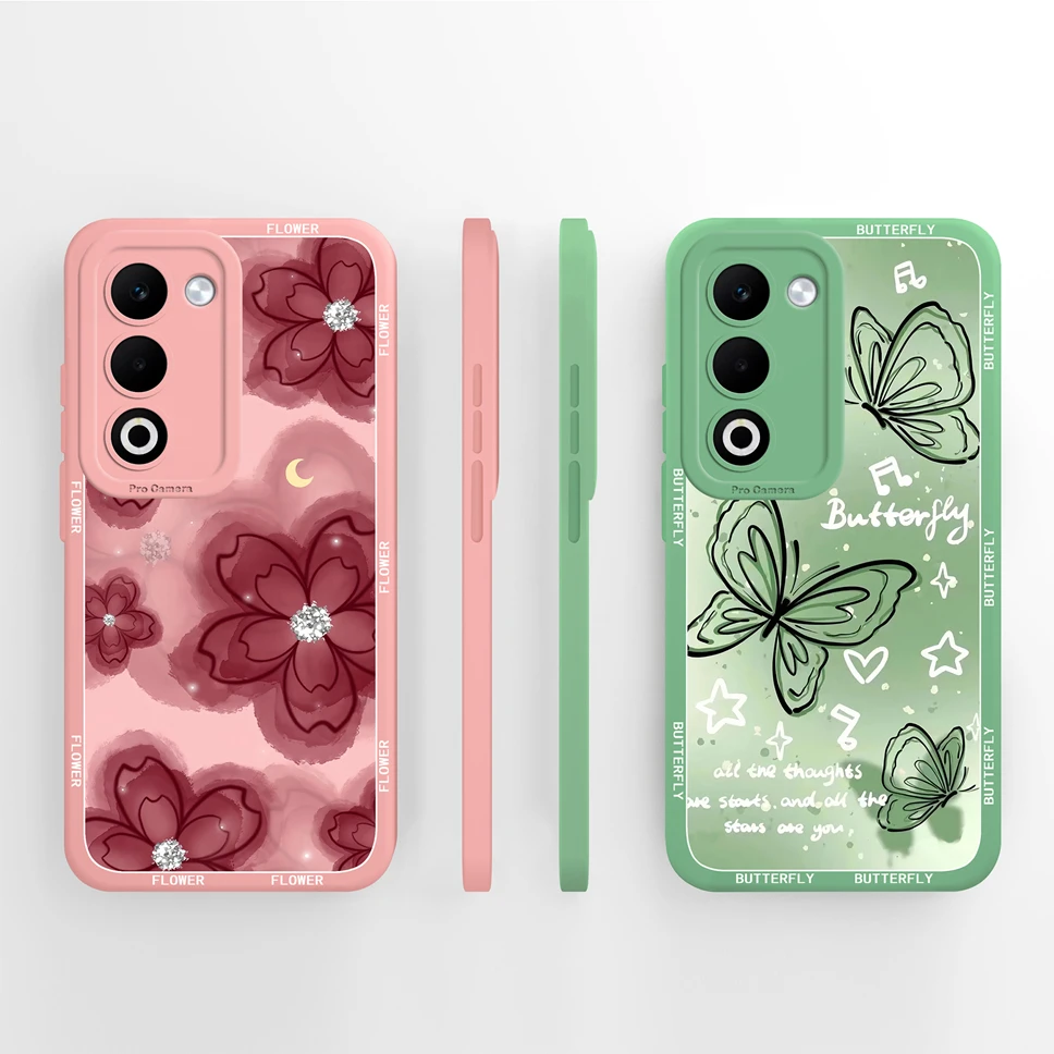 Para Oppo A5 2025 5G Funda de teléfono elegante patrones de mariposa contraportada para Oppo F29 5G silicona líquida suave a prueba de golpes Funda Capa - imagen 3