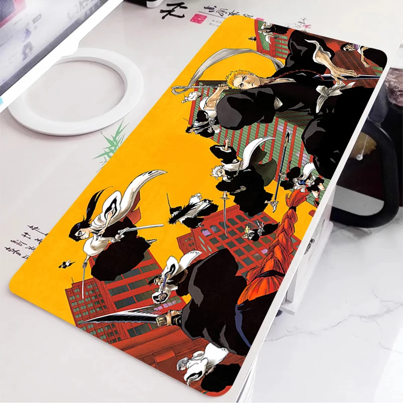 Alfombrilla de ratón Anime Bleach XXL, accesorio para juegos, alfombrilla de ratón grande en blanco y negro, alfombrilla para escritorio de oficina, teclado, alfombra extendida, alfombrillas para ratón - imagen 4