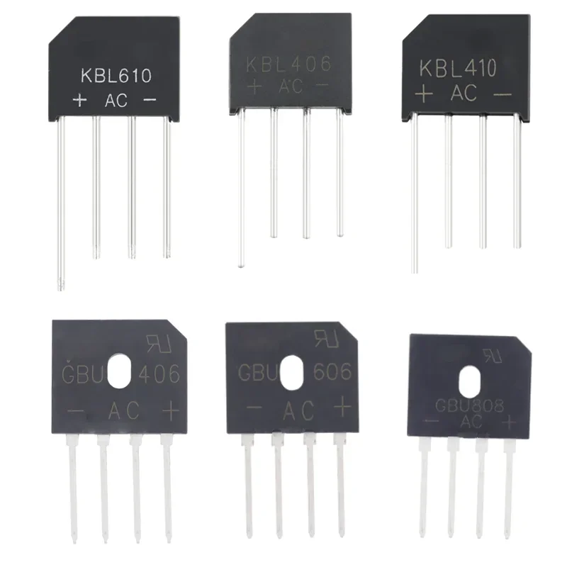 Puente Rectificador 4A 6A 8A 15A GBU406 GBU408 GBU608 GBU610 GBU806 GBU808 GBU1510 GBU606 GBU810 BL406 KBL410 KBL608 KBL610, 10 unidades - imagen 2